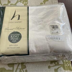 Vintage HOLLANDER Grand Sateen KING Duvet Cover 100% Cotton-New In Package